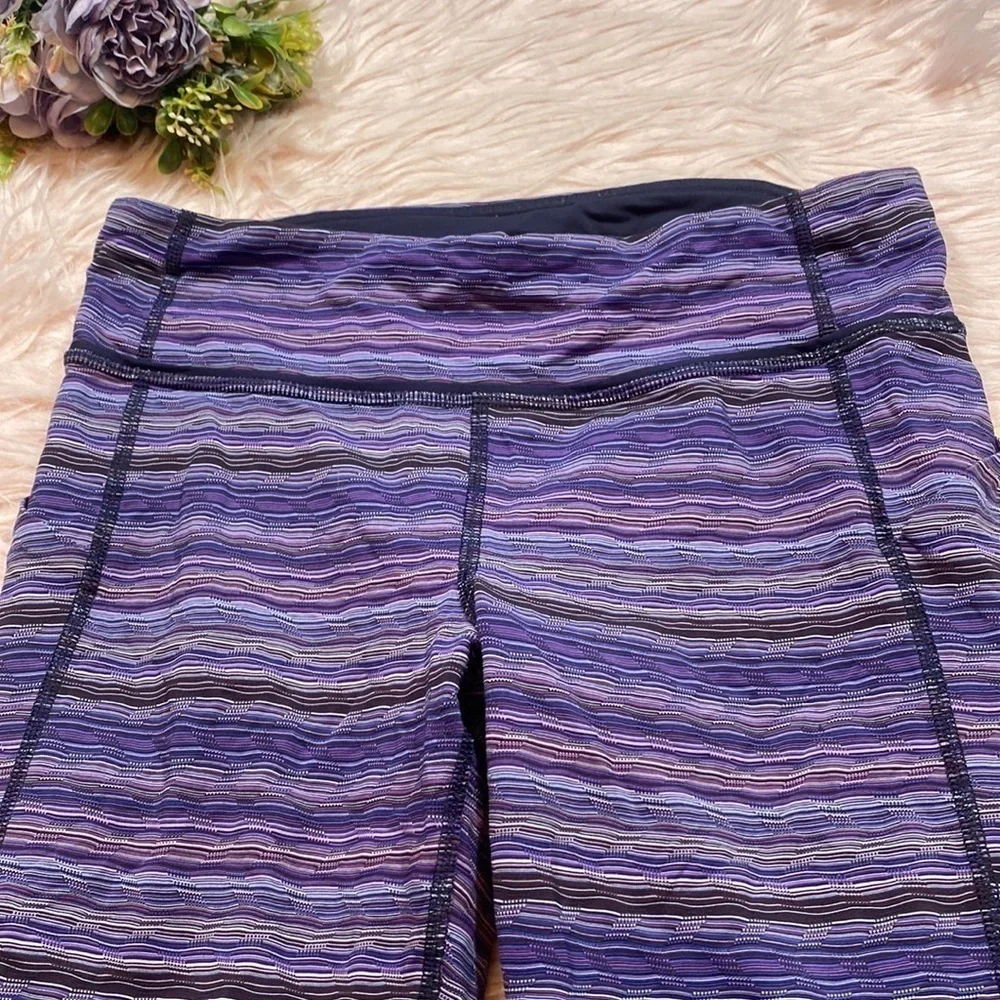 Lululemon Pace Rival Crop Leggings Spacedye Twist Ultra Violet sz 6